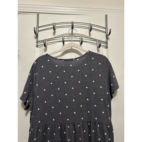 Raglan Dress Blue with white polka dot Women’s size XL Swing Comfy Tiered - Picture 9 of 14